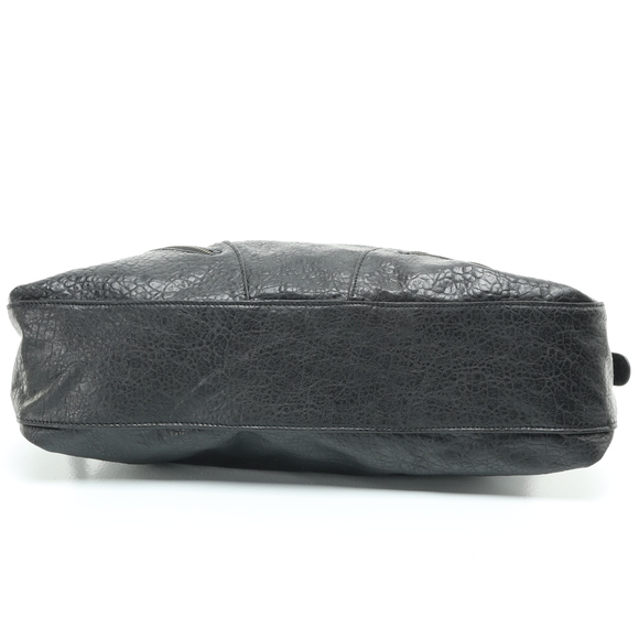 Beverly Hills Polo Club Shoulder Purse Faux Leather Hobo Bag17x13x4 Black/Silver - Picture 10 of 14